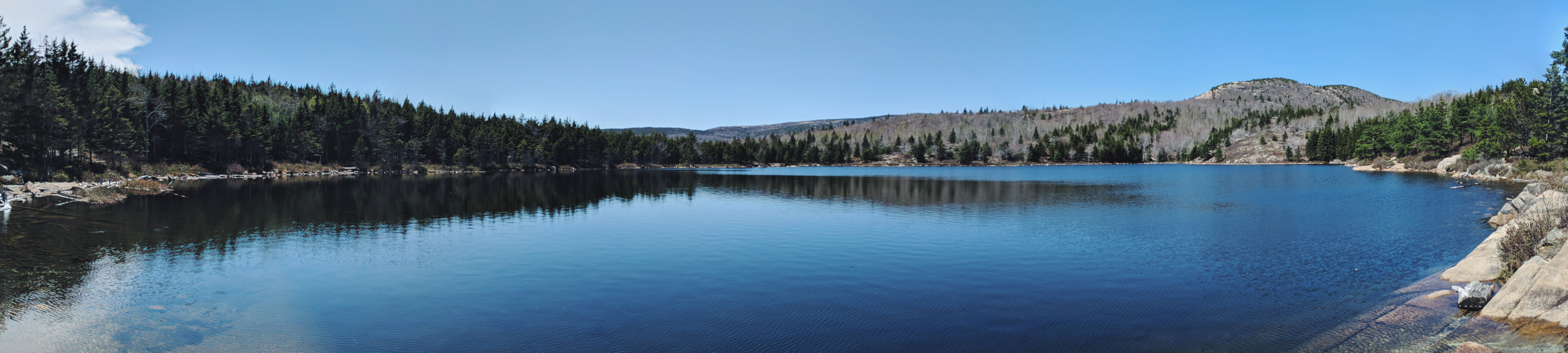 A lake in the middle of a hike in Acadia National Park